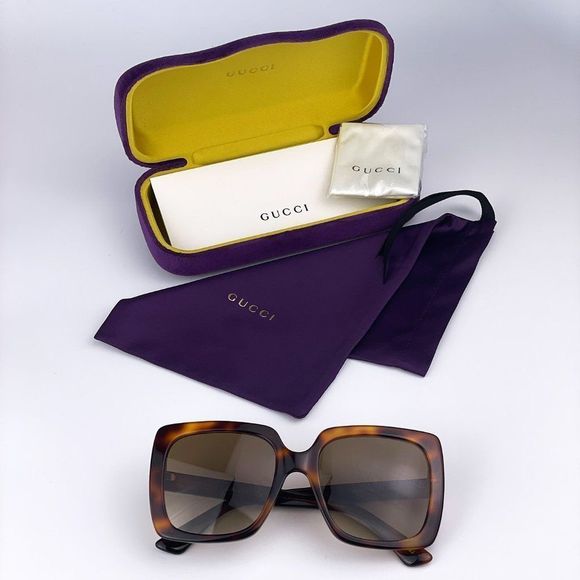 NEW Gucci Logo GG0418S 003 Havana Women Sunglasses - Picture 8 of 9